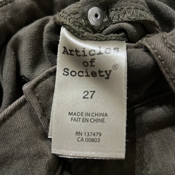 Articles of Society army green skinny jeans - Picture 6 of 8